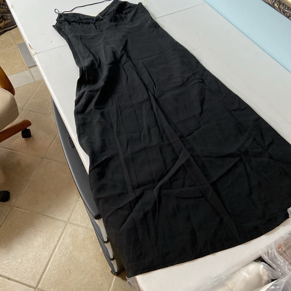 Madewell women's Layton Midi Slip Dress Size 2 Black NK419 - Picture 6 of 6